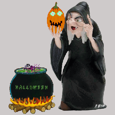 Czarownica wystawiająca język w Halloween